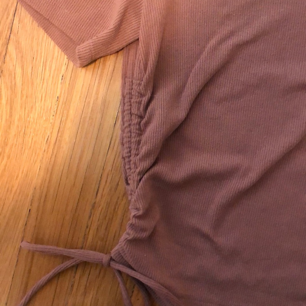 Zara Ruched Ribbed Top - Picture 4 of 5